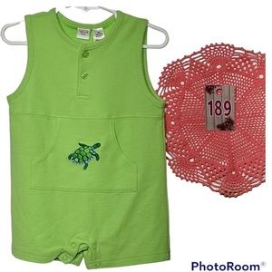 Talbots Kids NWT Green Turtle Sleeveless Jumper 6M